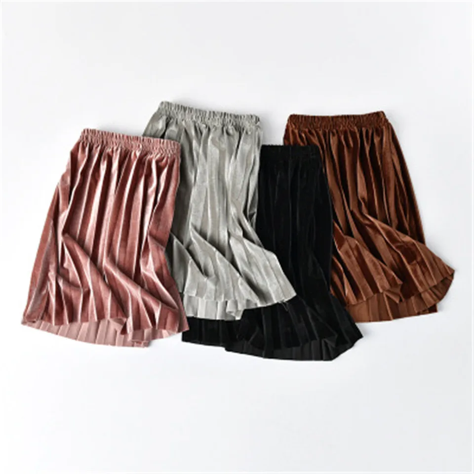

Autumn Winter Children's Clothes Velvet Skirt New Spring Kids Pleated Skirt For Girl Baby Toddlers Philabeg School Girls Skirts