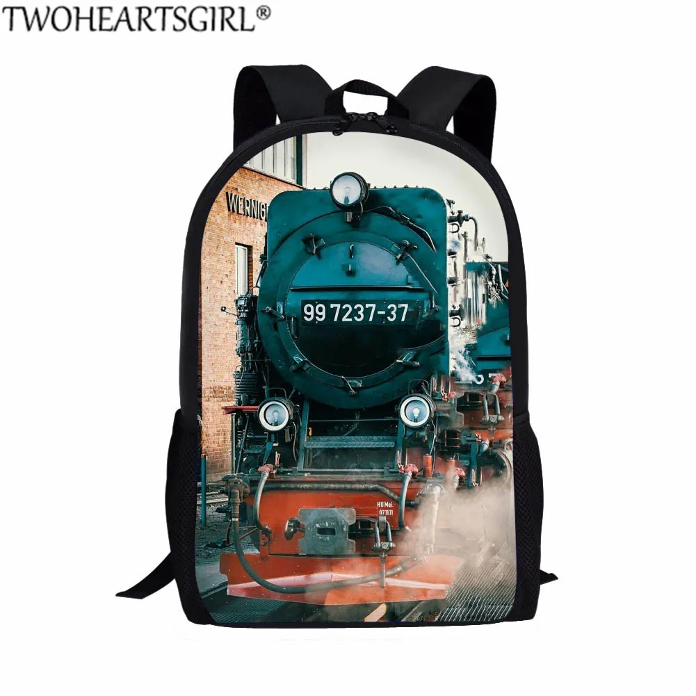 LH1276C Twoheartsgirl паровой поезд Печать школьный Набор для подростков мальчиков девочек Детский рюкзак женский мужской рюкзак для ноутбука детский портфель - Цвет: LH1276C