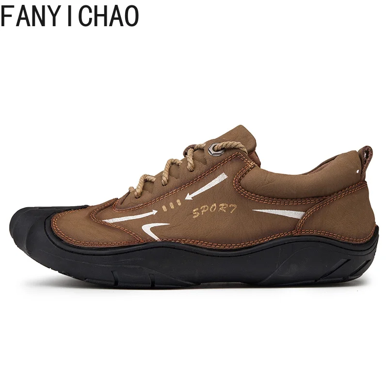 

FANYICHAO Klassiek leren outdoor grote maat low-top vrijetijdsschoenen Round Toe Cow Suede