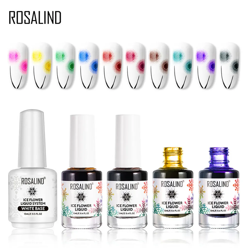 12ml 11Color Ice Flower Liquid System Snow Flakes White Base Manicure Decoration DIY Nail Art Gel Nail Polish Accessories