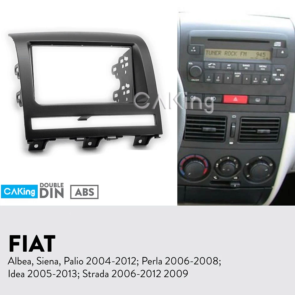 fascia per autoradio 2 DIN Fascia per autoradio pannello audio nero sostituzione cornice per Hilux 2004-2008