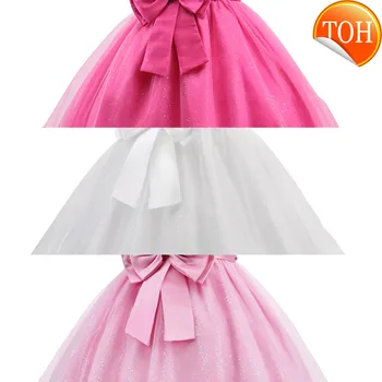 

Girl Summer Flower Dresses Kids Sleevess Gown Lace Costume Children Birthday Wedding Party Clothing For 3 6 8 Years Girls