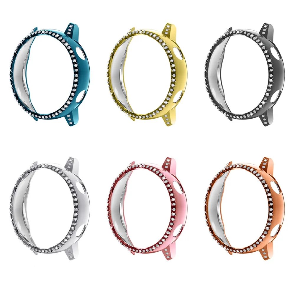PC защитный чехол для samsung Galaxy Watch Active против царапин HD полный экран Защитная крышка часов с цирконием дрель