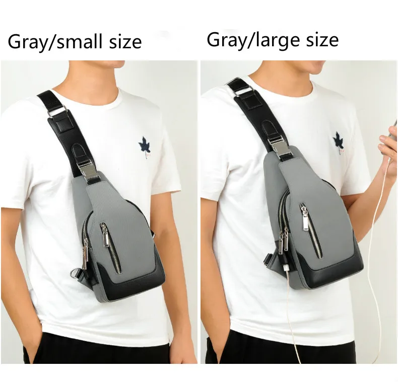 BARNOROO Messengers Short Trip Chest Pack Waterproof Sing Shoulder Bags Leather Chest Bag Man Crossbody Bags