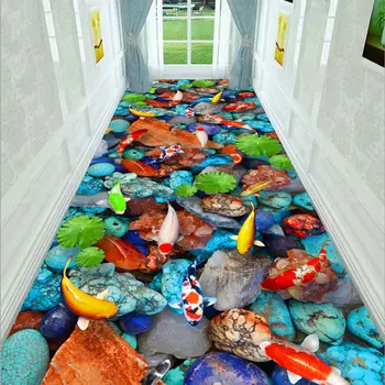 

3D Fun Fish Sea World Mat Bedroom Kitchen Rugs Kids Room Decorative Play Mat Area Rug Pastoral Carpets for Living Room