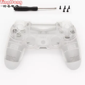 

Crystal Clear Front Housing Shell Faceplate Cover Back White Case for Playstation 4 Pro PS4 Pro V2 Controller CUH-ZCT2 JDM-040