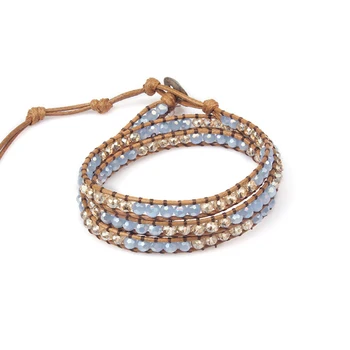 

Sparkling Faceted Crystal Wrap Bracelets for Women Girls 3Layers Geometric Beads Boho Wrap Around Bracelet Jewelry Accessories