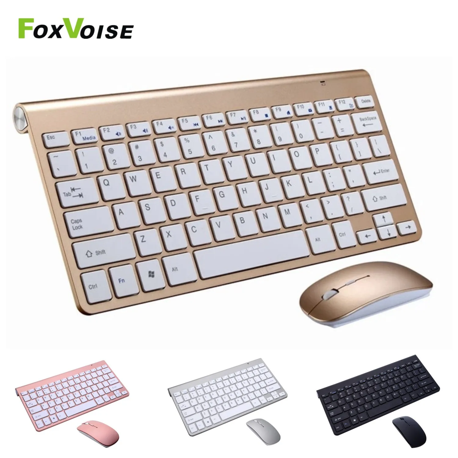 Mini Wireless Keyboard And Mouse Combo Kit Keypad Ultra-Slim Portable Multi-media Mouse Keyboard For Laptop Mac Desktop PC TV-0