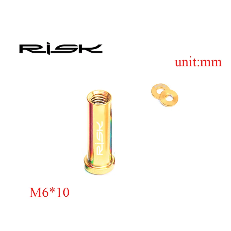 Риска M6* 10/15/20/25/30/40 мм Титан шоссейный велосипед C тормозной винты суппортов для Shimano 105/ULTEGRA/Тормозные колодки Dura Ace дисковые велосипедные тормозные винты - Цвет: 10mm Golden
