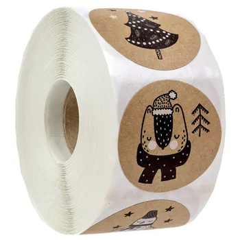 Christmas Day Animal Stickers 500 Piece Roll 2
