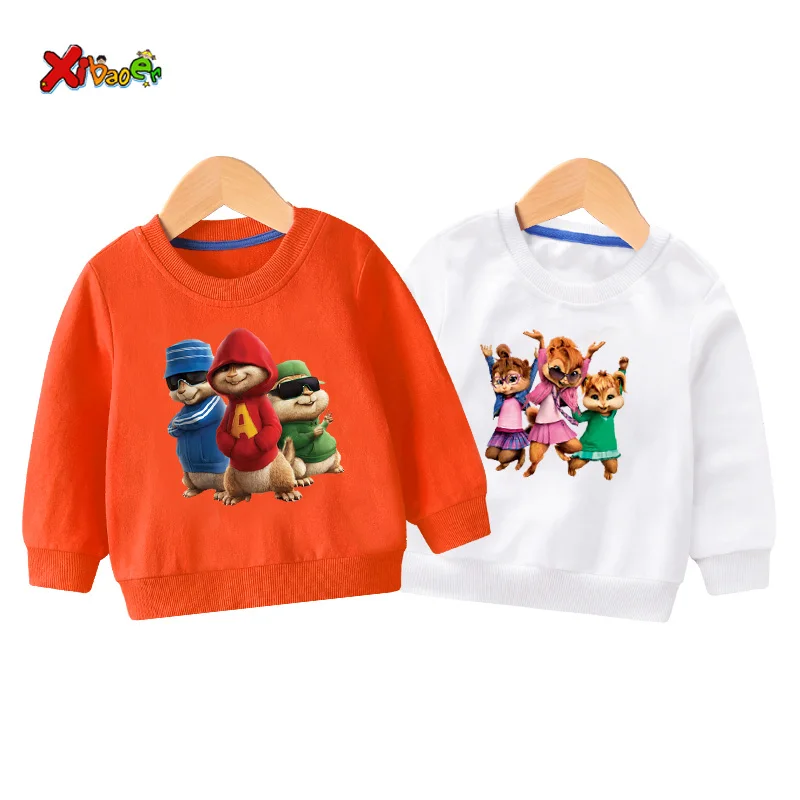 

kids sweatshirts baby girl sweatshirt top 2019 autumn Alvin and Chipmunk toddler sweatshirt fashion kids outfit clothes 6 years