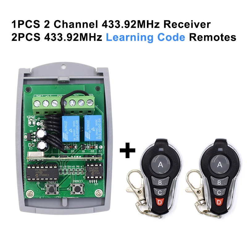 12 24V 433.92MHz fixed code & rolling code receiver garage door