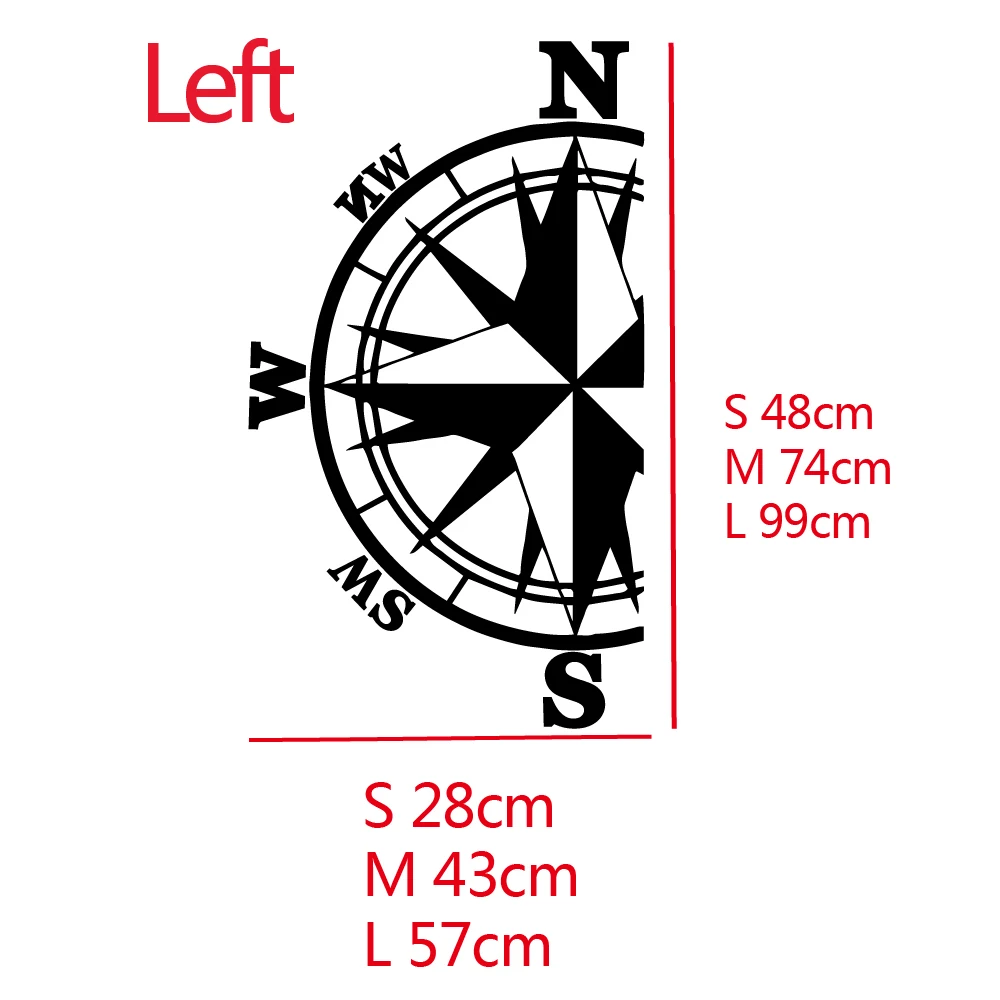 Compass Car Sticker Self-Adhesive Stickers Car Trunk Decal Scratch Cover Removable Decals Auto Decoration 1 PCS car sticker,car stickers,car body stickers