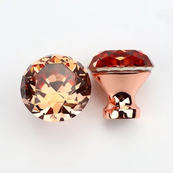 

30 Mm Rose Gold DIY Unique Color Pull Handle Crystal Cabinet Drawer Door Knob