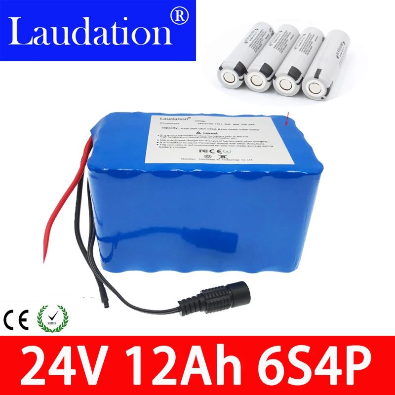 

For Panasonic 24v battery 12Ah 6s4p 25.2V 12800mah lithium ion battery bms 18650 pack for 250W ebike electric scooter laudation