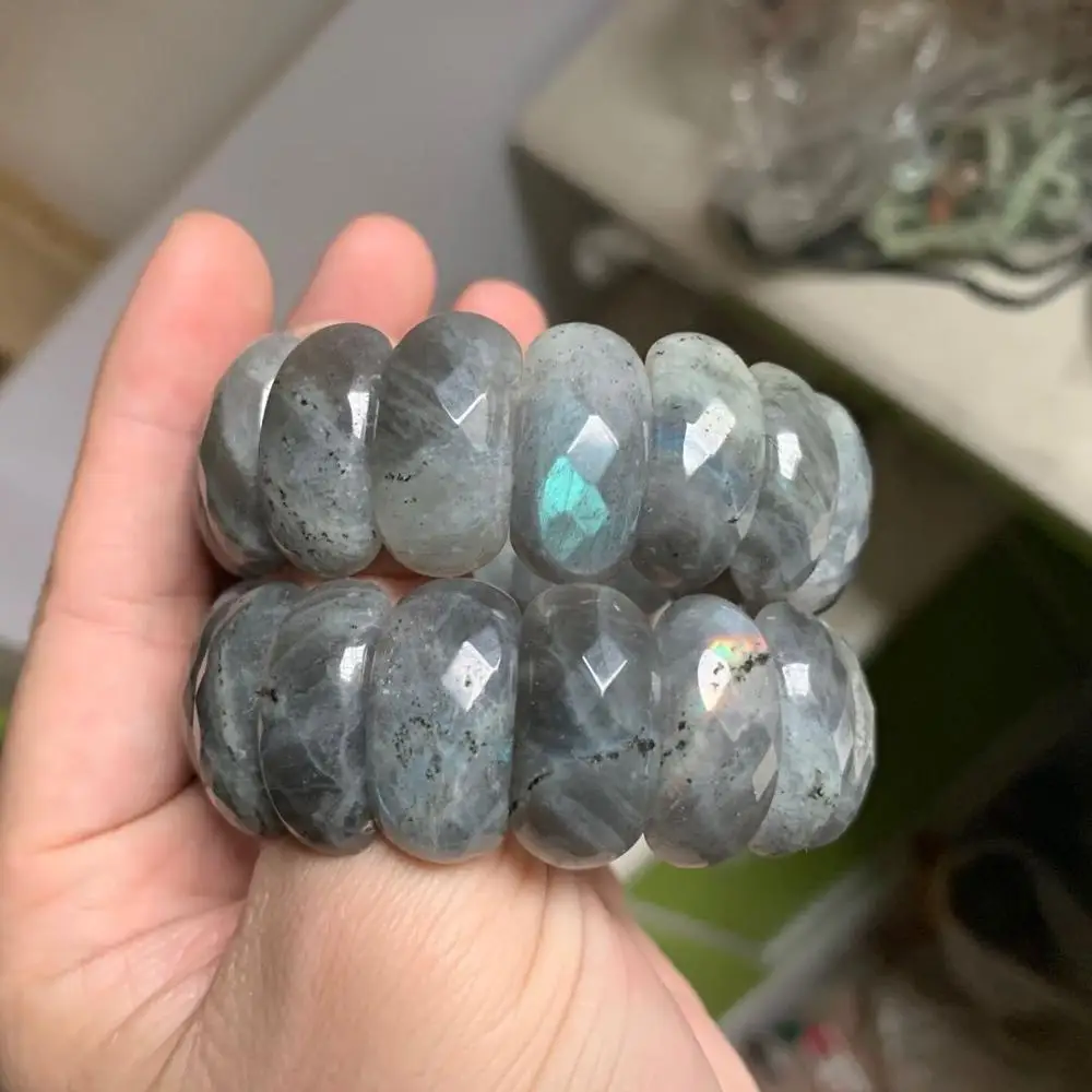Günstig Natur Labradorit stein armband naturstein armband DIY schmuck für frau für geschenk freies verschiffen großhandel!