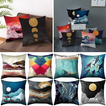 

45x45cm Multi-style Single-sided Printing Peach Skin Decorative Pillowcase, Square Pillowcase, For Living Room/sofa/bed/home#