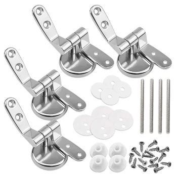 

2 Pair of Toilet Seat Hinges Fittings Replacement Hinges and Fixtures Fittings for Wooden Resin Toilet Seats