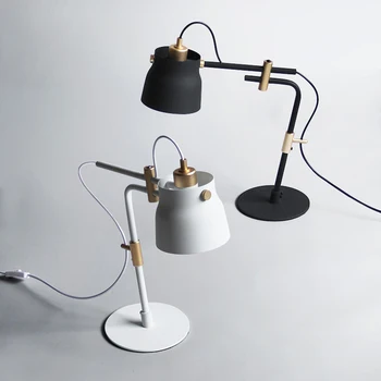 

Creative design study room decoration table lamp LED E27 desk wrought iron bedroom bedside telescopic table lamp