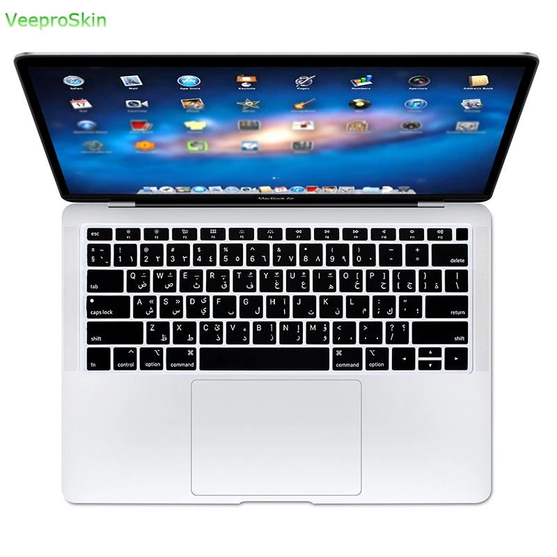 Арабский Испанский Русский французский алфавит для Macbook Air 1" A1932 с сенсорным Id силиконовый чехол для клавиатуры протектор - Цвет: Arabic