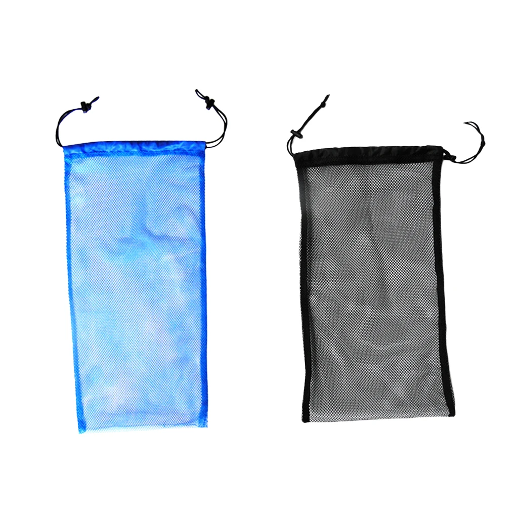 2Pcs Drawstring Mesh Bag Scuba Diving Gear Storage Carry Sack 50 X 23.5 Cm