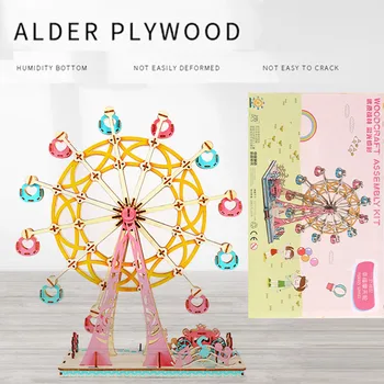 

3D Stereo Wooden Puzzle Sky Wheel Manual DIY Educational Game toy jigsaw puzzle educational toys brinquedos развивающие игрушки