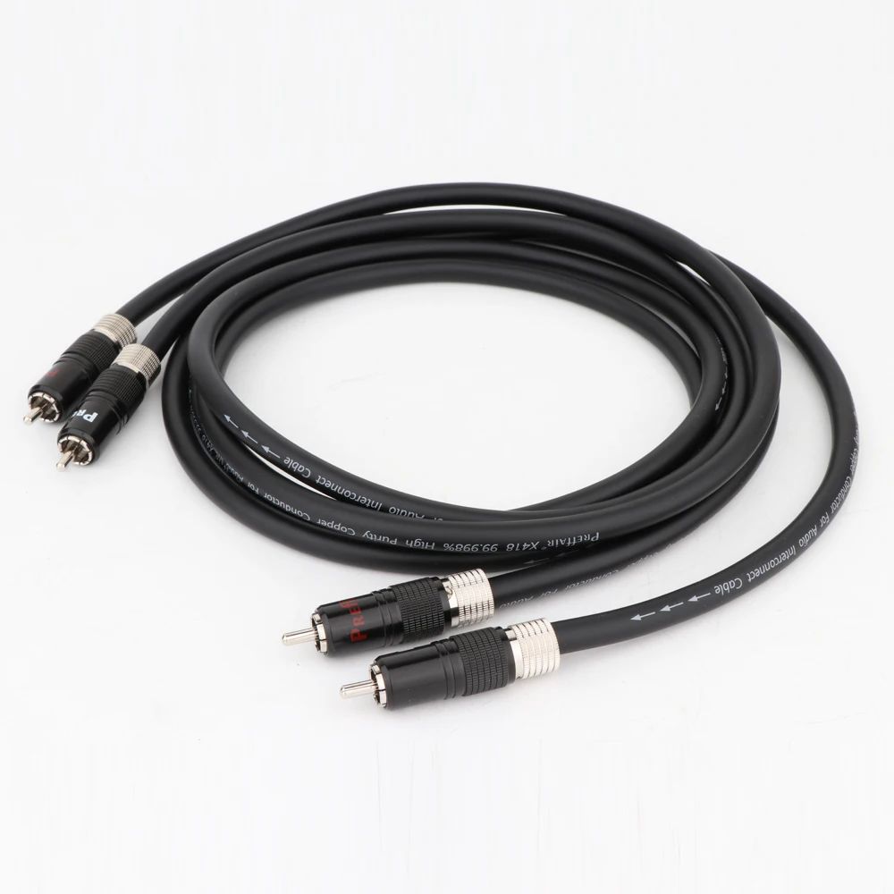 X418 Ein Paar Preffair OFC-Verbindungskabel, Audiokabel mit rhodinierten Cinch-Steckern – Detail 6