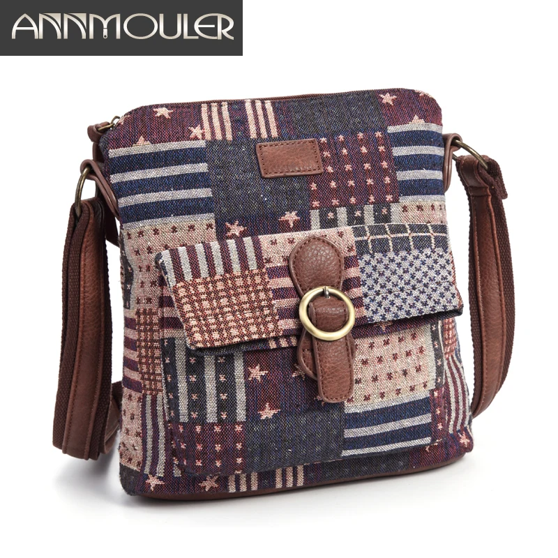 Crossbody Bag Women Shoulder Bag Women Messenger Bag Annmouler Vintage Women Shoulder Bag Fabric Crossbody Bag Brand Designer Handbag Purse Woman Messenger Girls Tote