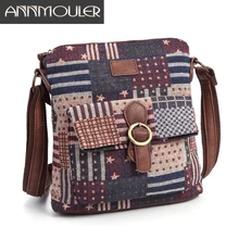 Annmouler винтажная женская сумка на плечо, тканевая сумка через плечо, брендовая дизайнерская сумочка, сумочка, женская сумка-мессенджер, сумка-тоут для девочек