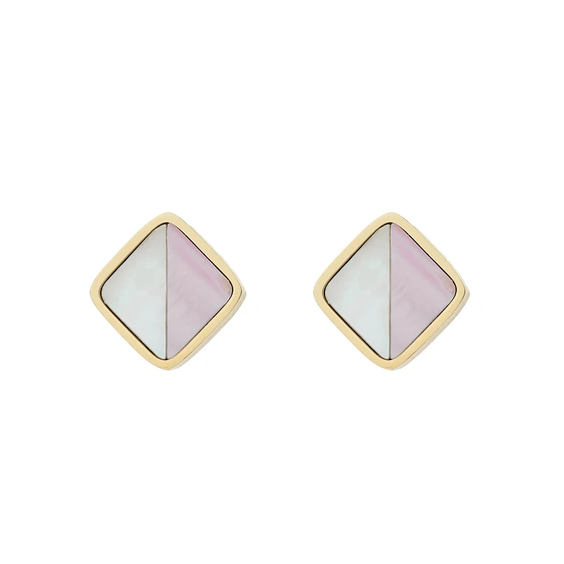 

Wantobuy Fashion 316L Stainless Steel Stud Earrings For Women Rose Gold Cute Geometric Natural Shell Earrings Party Gift New