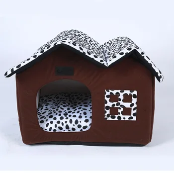 

Pet Dog Cat House Comfortable Kennel Doggy Bed Foldable Fashion Cushion Basket Cute Animal Cave Pet Products