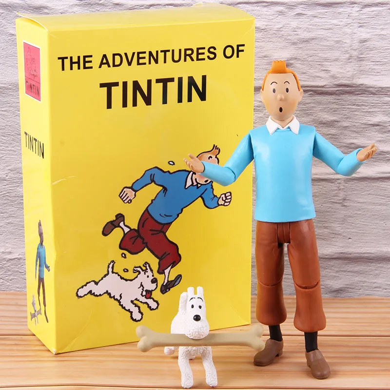 The Adventures of Tintin Tintin and Milou Figures PVC Action Figure Collectible Model Toy Doll Anime Gift For Kids