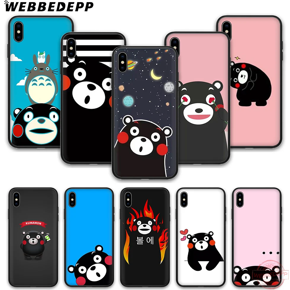 WEBBEDEPP Kumamon Мягкий силиконовый чехол для телефона из ТПУ iPhone 5 6 7 8 Plus X XS XR Max 11proMax |