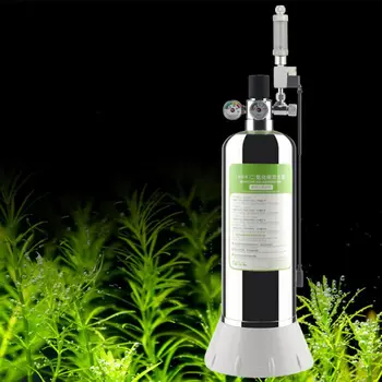 

Aquarium DIY CO2 Generator System Stainless Steel Bottle Tools with Pressure Gauge Automatic Pressure Relief Valve Bubble Counte