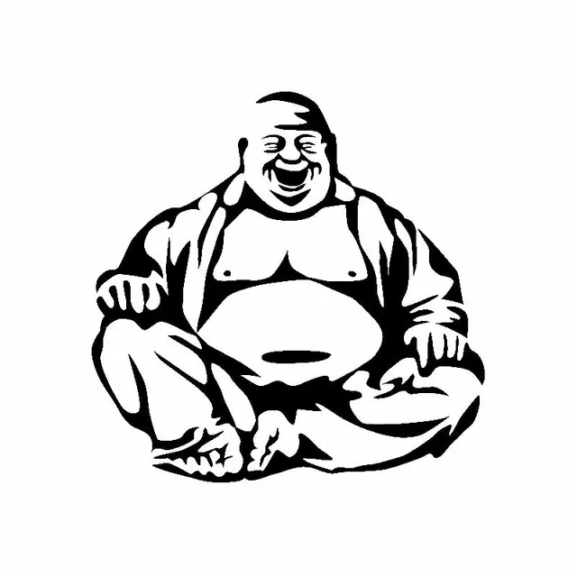 Funny Laughing Buddha Car Sticker Personality Pvc Car Sticker Car Window  Suitable for Various Models Black/white, 17*17CM|Car Stickers| - AliExpress