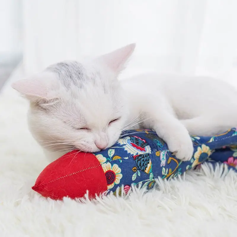 Игрушка в форме рыбки, подушка для домашних животных, кошек, С Кошачьей Мятой, для чистки зубов, красочная рыба, жевательные игрушки для кошек и котят, шлифовальный коготь
