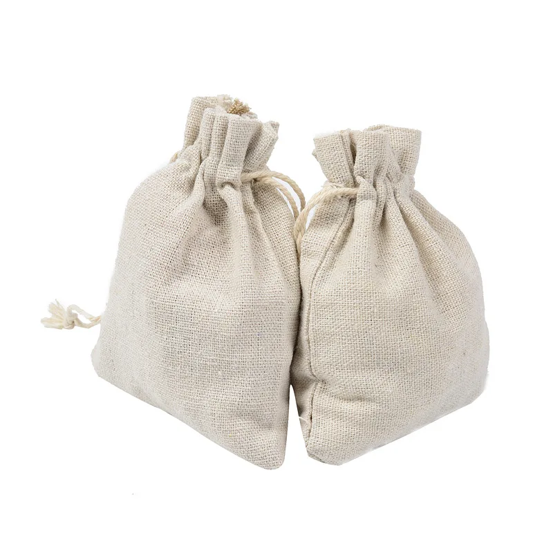 10 шт.(11 размер) льняная джутовая хлопковая Подарочная сумка на шнурке ювелирные изделия Хлопковая Сумка-мешок на день рождения свадьба, для конфет джутовый Подарочный мешочек