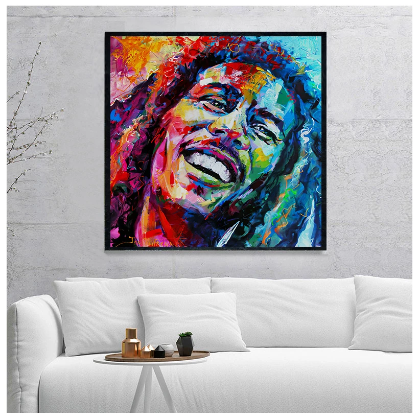 Watercolor Famous Bob Marley Portrait Posters Canvas Painting Wall Art Pictures For Living Room Bedroom No Frame|Painting & Calligraphy| - Aliexpress