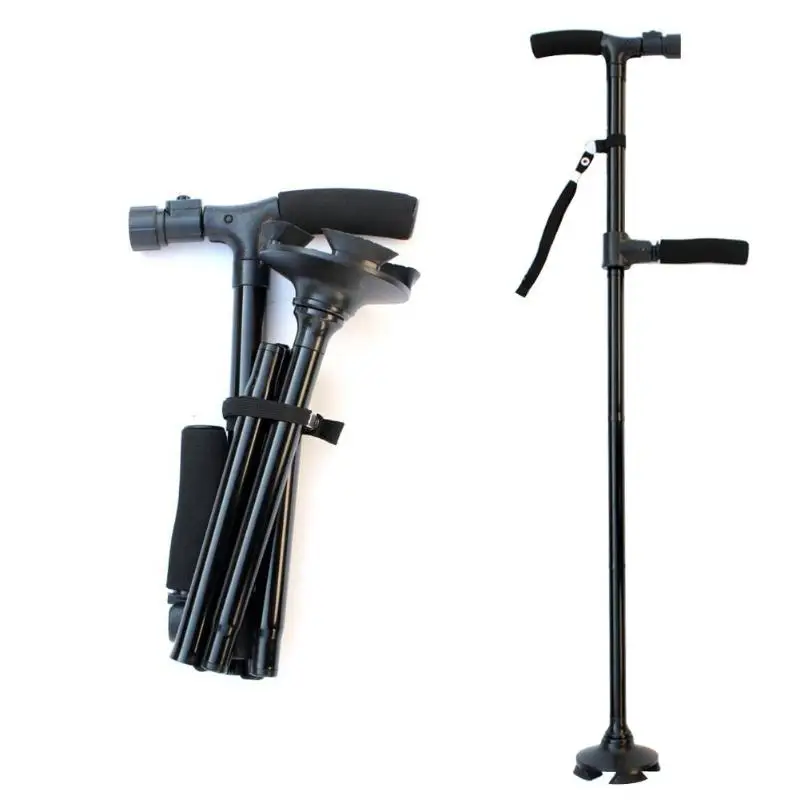 

Telescopic Folding Canes LED Light Aged Walking Sticks Poles for the Elder ski camp telescopic baton outdoor hiking poles crutch