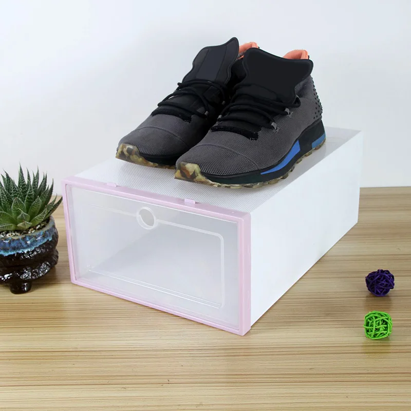 

6 Pcs Transparent Shoe Box Flip Design Plastic Storage Case Organizer Dustproof for Home AIA99