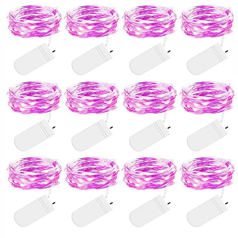 

12 Pack LED Fairy Lights 30 LED Fairy String Lights 3M Waterproof Copper Wire LED Party Lights for Wedding Jars Crafts