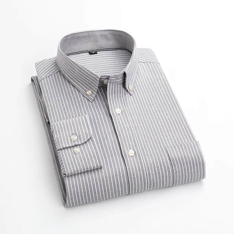 Мужская деловая рубашка, приталенная, большая, в клетку, 60% хлопок, одноцветная, мужская рубашка, обычная, с длинным рукавом, осенняя, мужская, Повседневная рубашка - Цвет: 1926-21