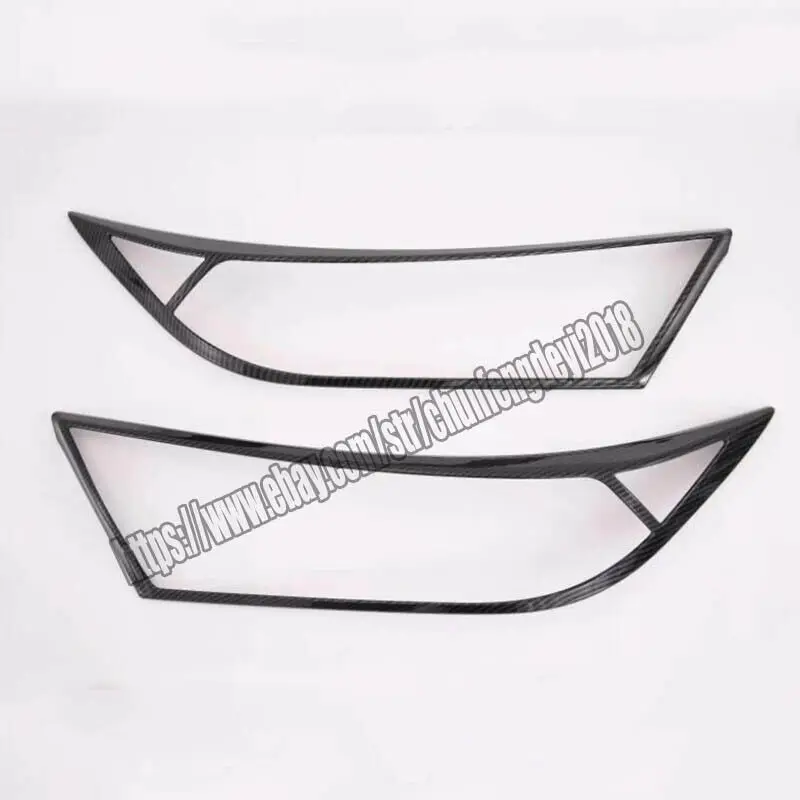 For Toyota RAV4 19-20 carbon fiber Front Head Light Lamp Cover Bezel Trim 2pcs Car modification Car accessories