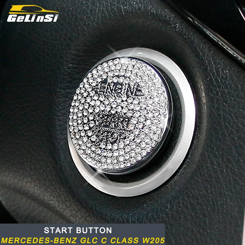 Gelinsi для Mercedes Benz GLC C Class W205 2016 2019 Авто Rhinestone Start Stop кнопка рамка накладка наклейка