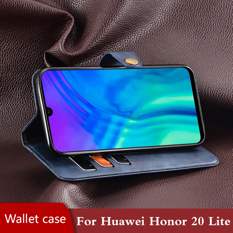 Чехол-книжка с откидной крышкой для huawei Honor 20 Lite, чехол-книжка с магнитной застежкой, ударопрочный чехол-Кошелек из искусственной кожи для Honor 20 Lite, корпус 360, корпус