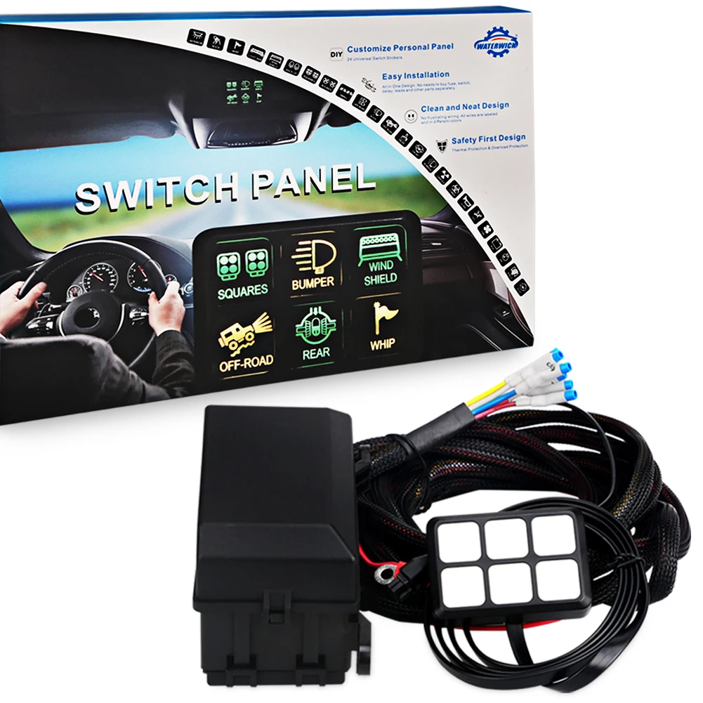 Car Truck Boat Marine 6 Gang Switch Panel Electronic Relay System Circuit Control Box  Fuse Relay Box Wiring Harness Assemblies