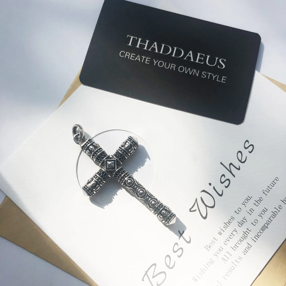 Кулон крест синий камень 2018 новые модные ювелирные изделия в Европейском стиле