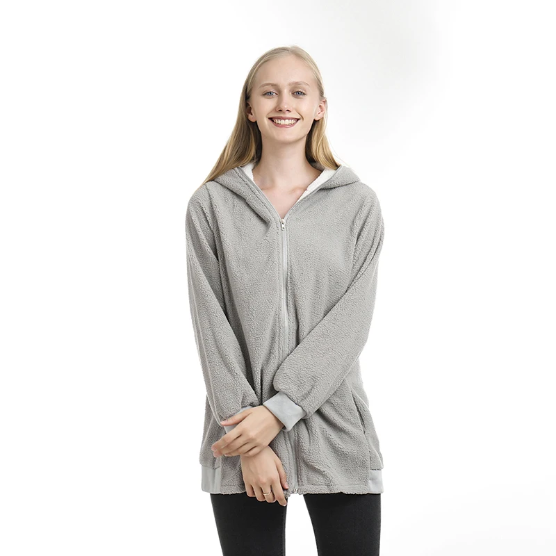 Women Hoodies Autumn Winter Lady Multicolor Long Sleeve zip-up Hoodies Warm Hoodie Robe Femme