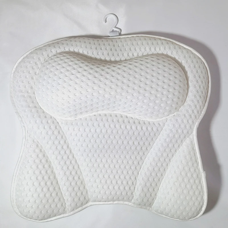 Almohada de baño de mariposa blanca, cojín de baño transpirable, accesorios de baño para el hogar con ventosas