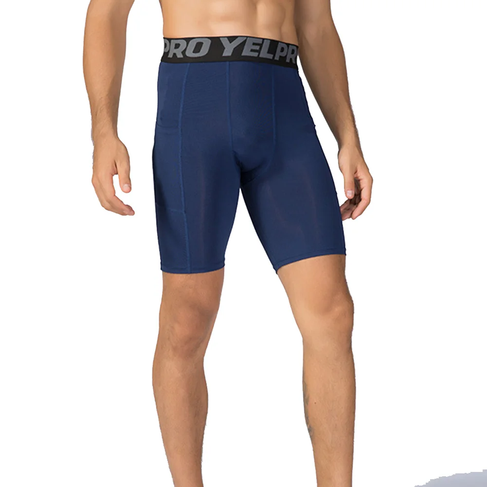 Модные мужские спортивный Быстросохнущий шорты для фитнеса, бега, занятий спортом однотонные тянущиеся колготки с карманами GM
